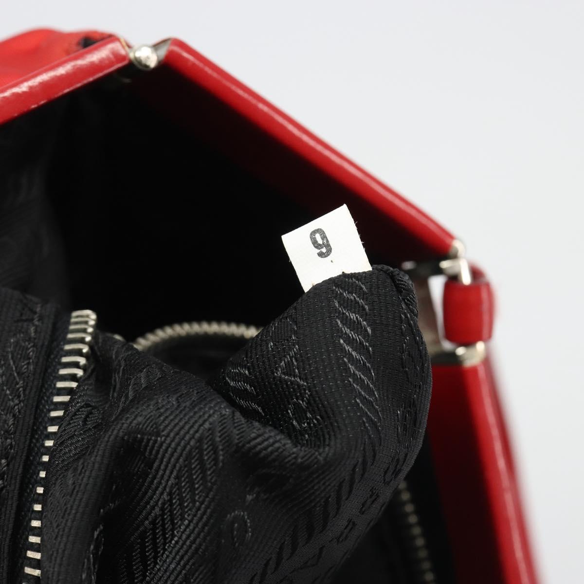 PRADA Hand Bag Nylon Red Silver Auth ar14026