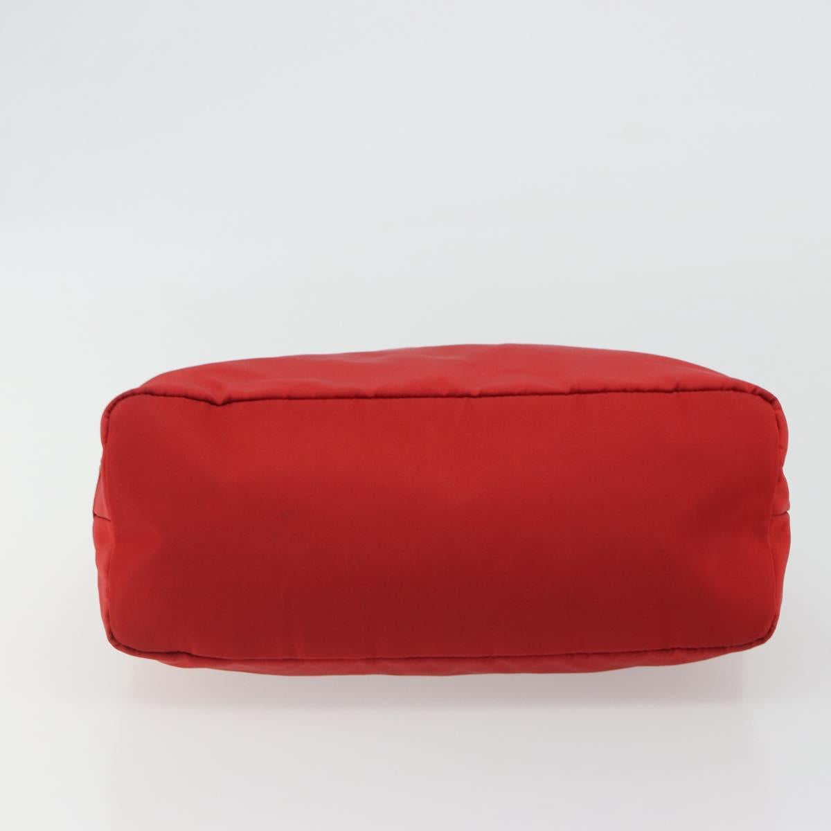 PRADA Hand Bag Nylon Red Silver Auth ar14026