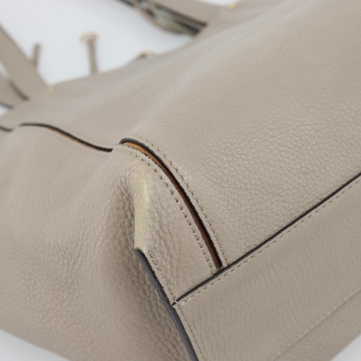 Chloe Tote Bag Leather Gray Gold Auth ar14027