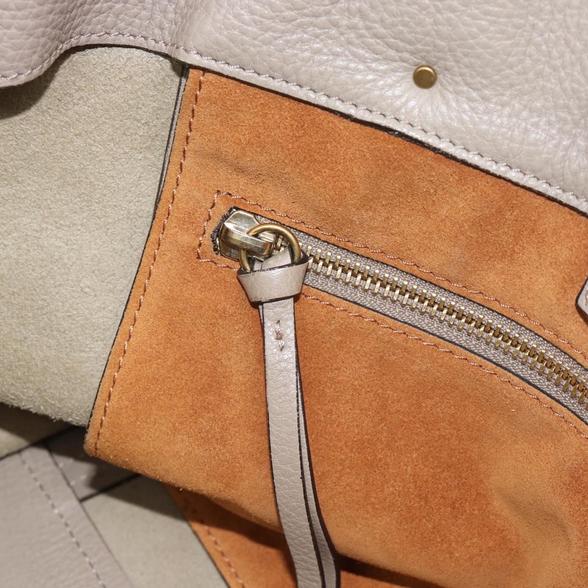 Chloe Tote Bag Leather Gray Gold Auth ar14027