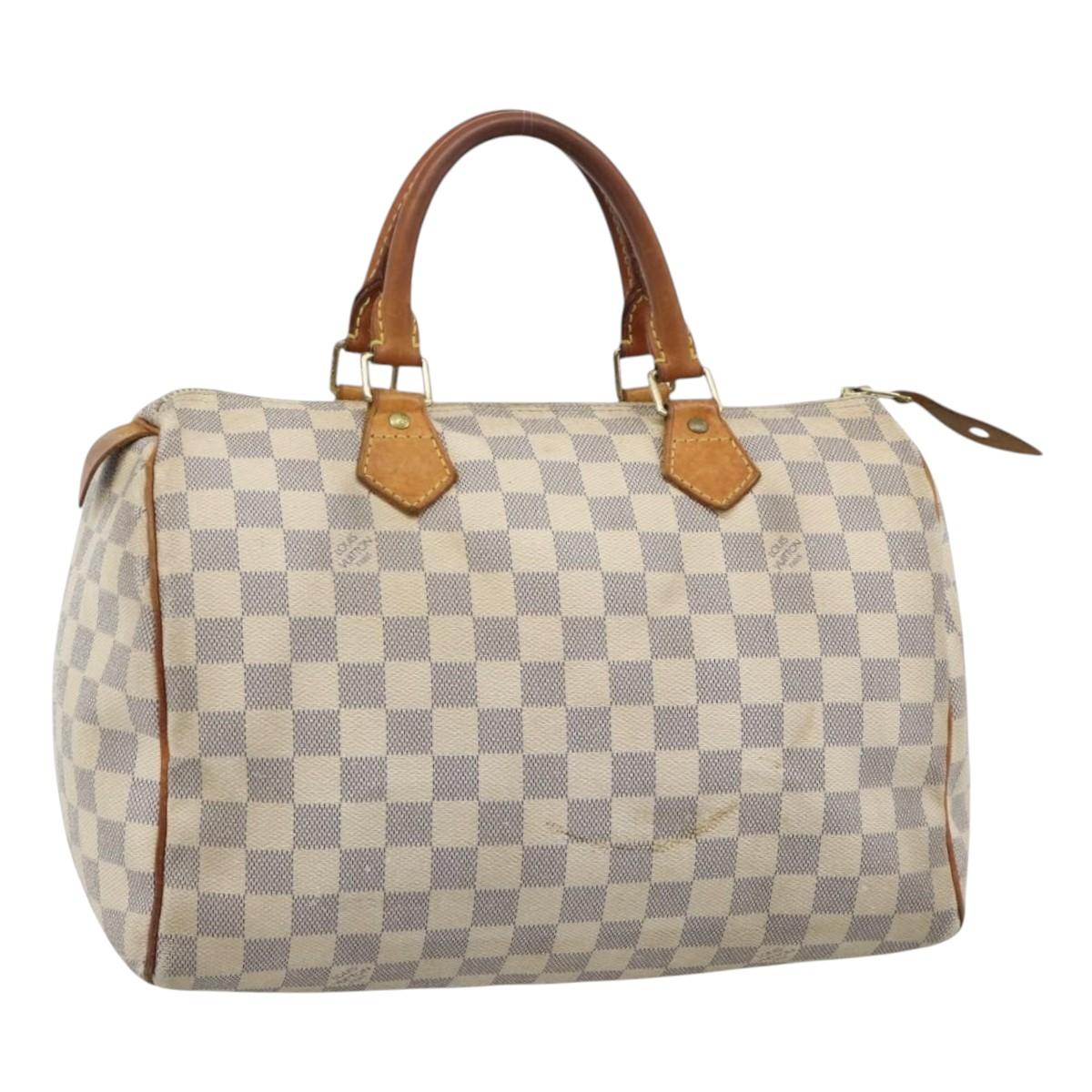 LOUIS VUITTON Damier Azur Speedy 30 Hand Bag N41533 LV Auth ar14035