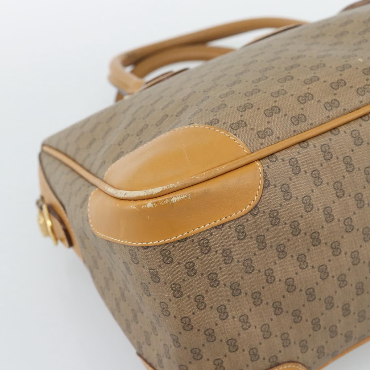 GUCCI Micro GG Hand Bag PVC Leather Beige Gold 002 084 0167 Auth ar14040