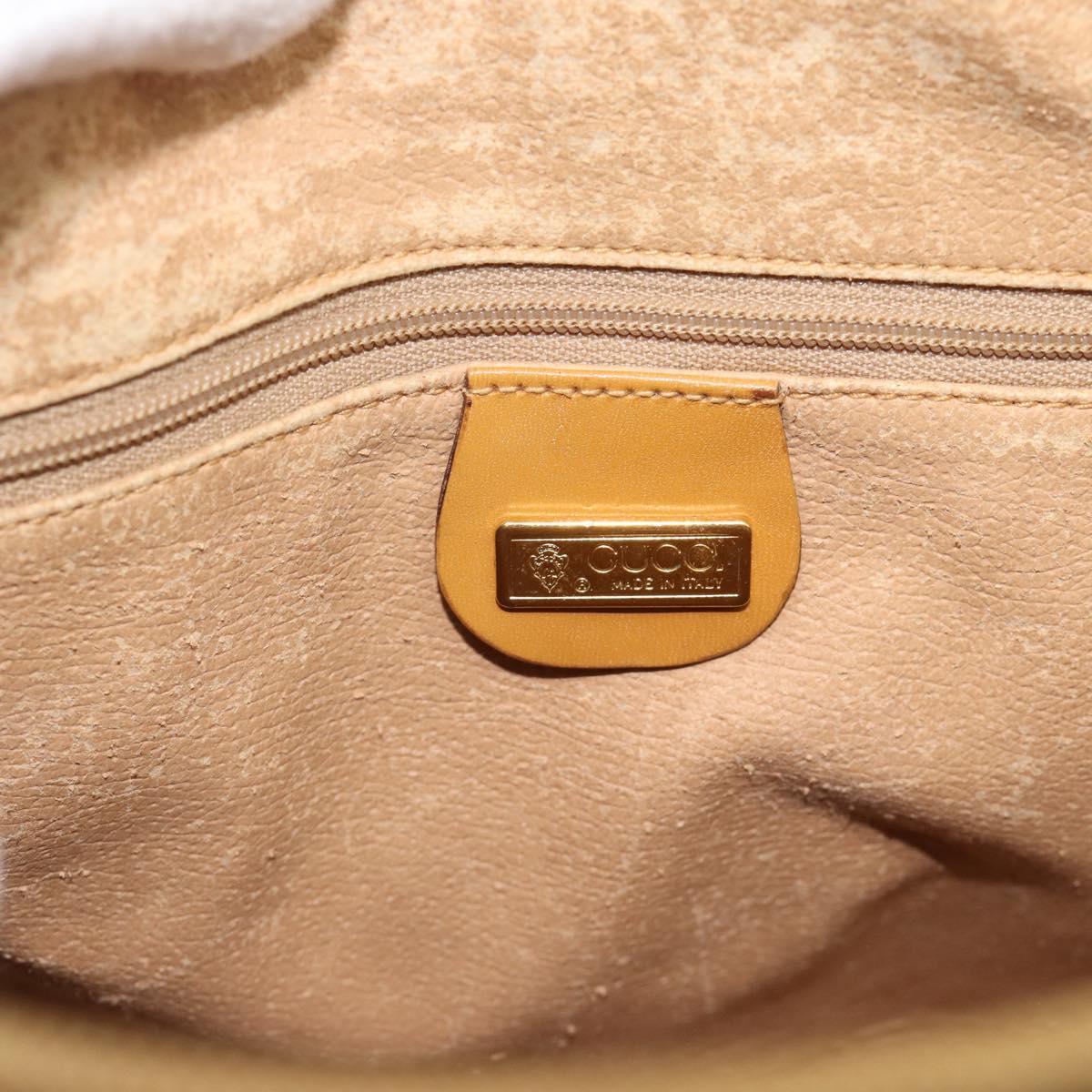 GUCCI Micro GG Hand Bag PVC Leather Beige Gold 002 084 0167 Auth ar14040
