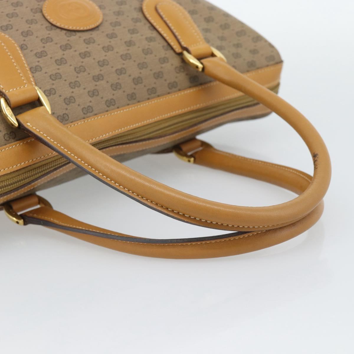 GUCCI Micro GG Hand Bag PVC Leather Beige Gold 002 084 0167 Auth ar14040