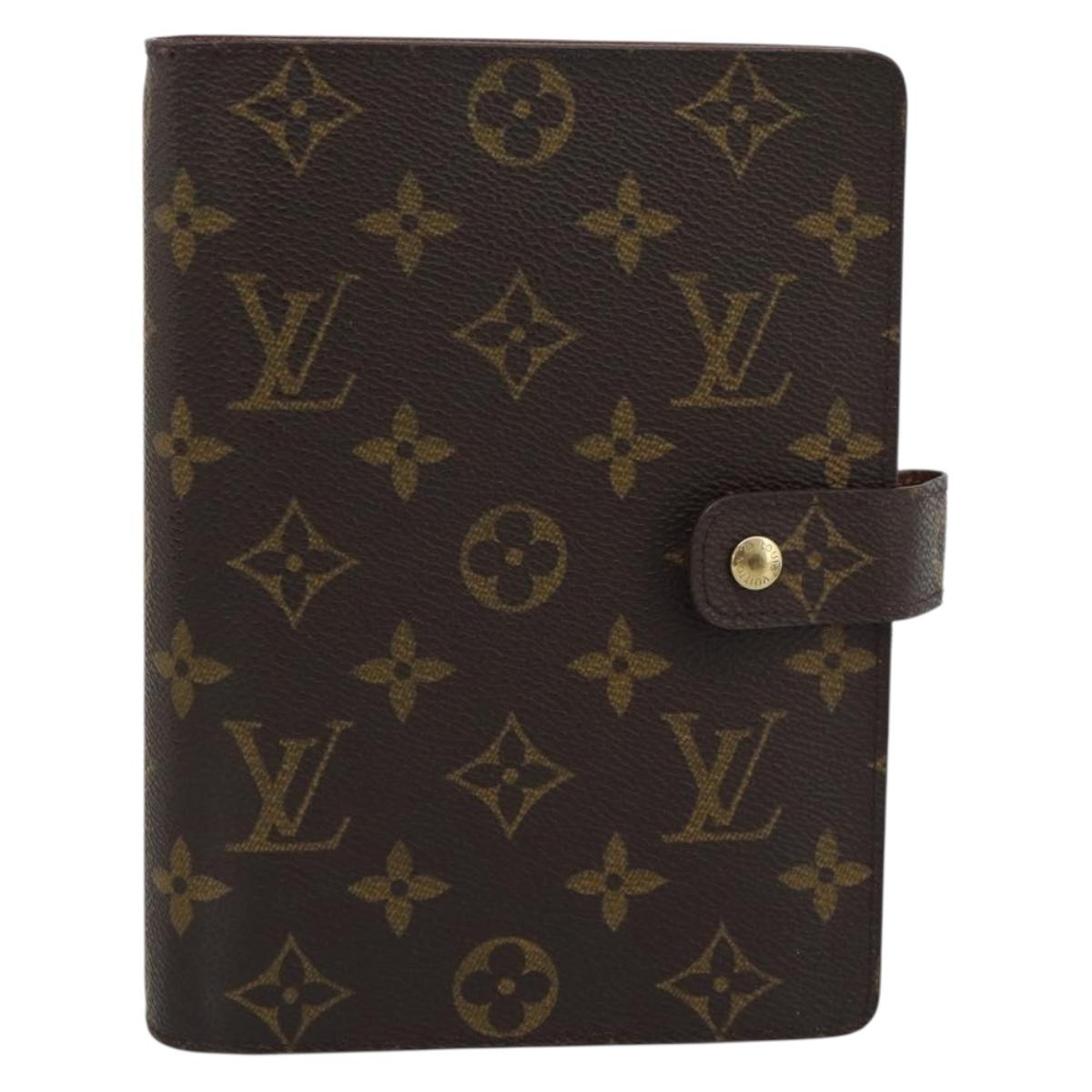 LOUIS VUITTON Monogram Agenda MM Day Planner Cover R20105 LV Auth ar14042