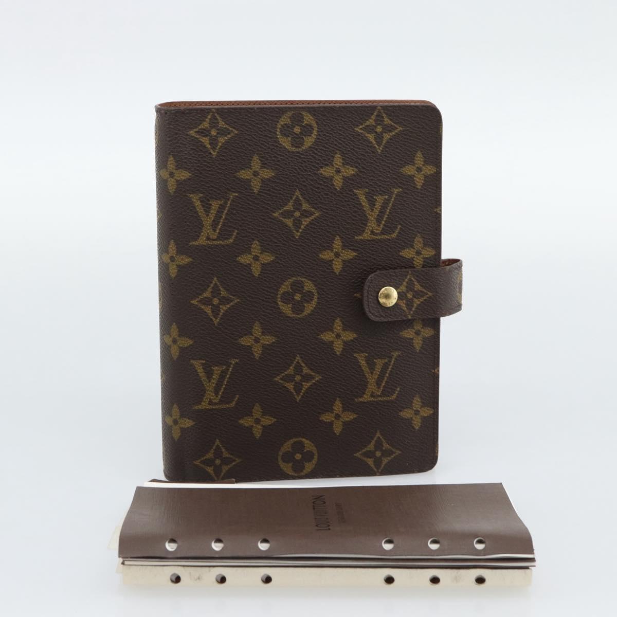LOUIS VUITTON Monogram Agenda MM Day Planner Cover R20105 LV Auth ar14042