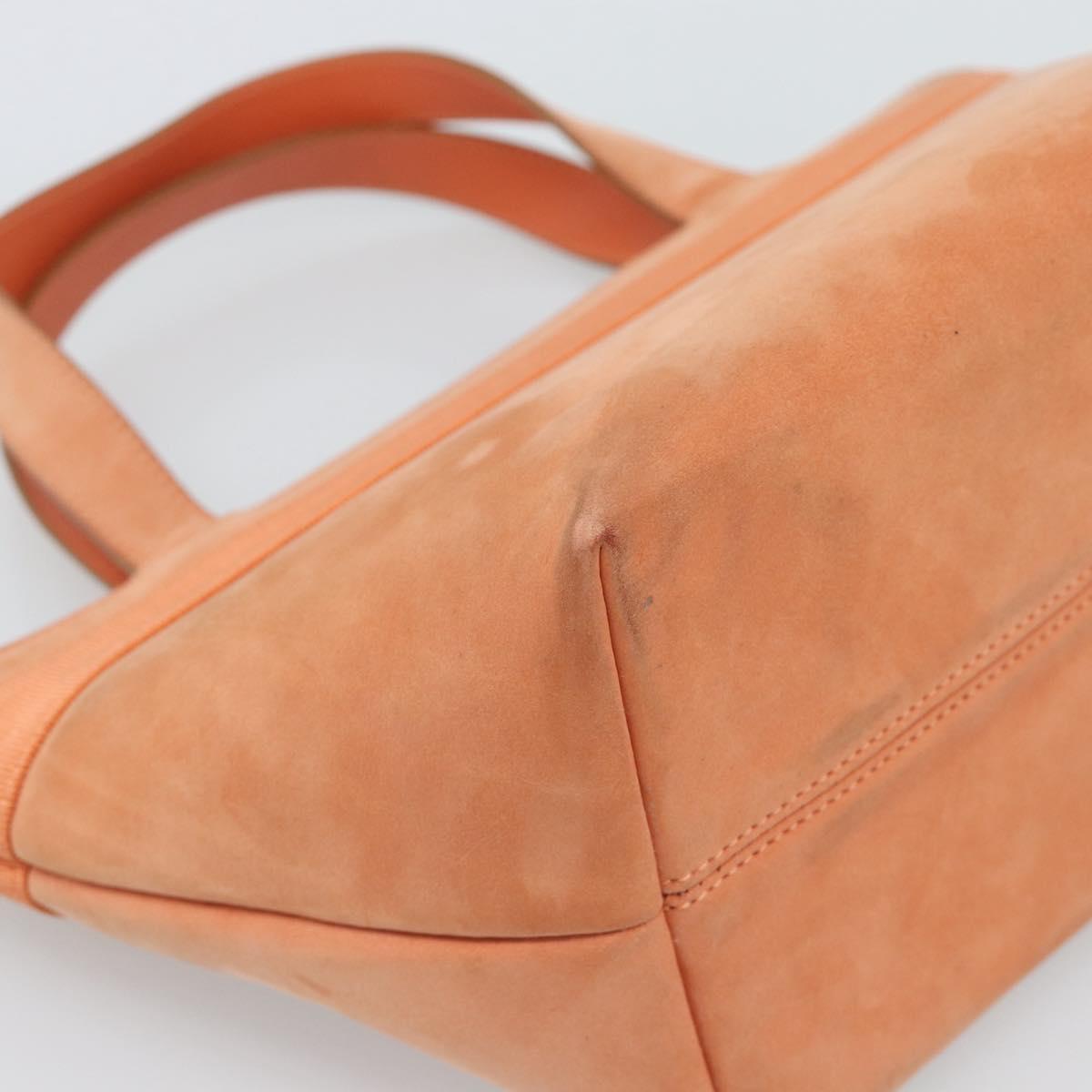 Salvatore Ferragamo Vala Hand Bag Suede Orange Auth ar14048