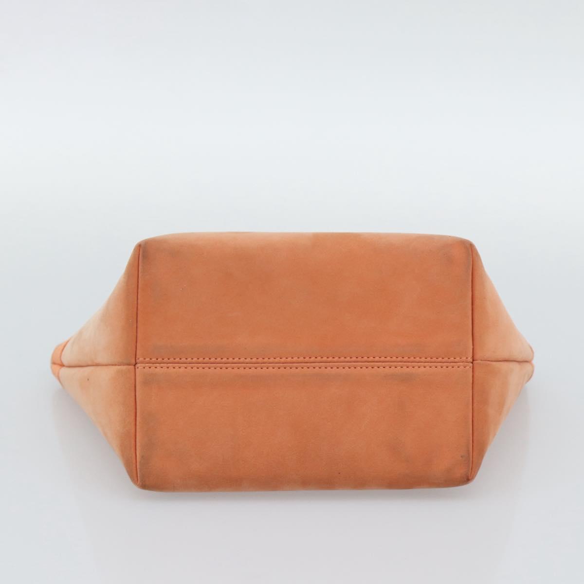 Salvatore Ferragamo Vala Hand Bag Suede Orange Auth ar14048
