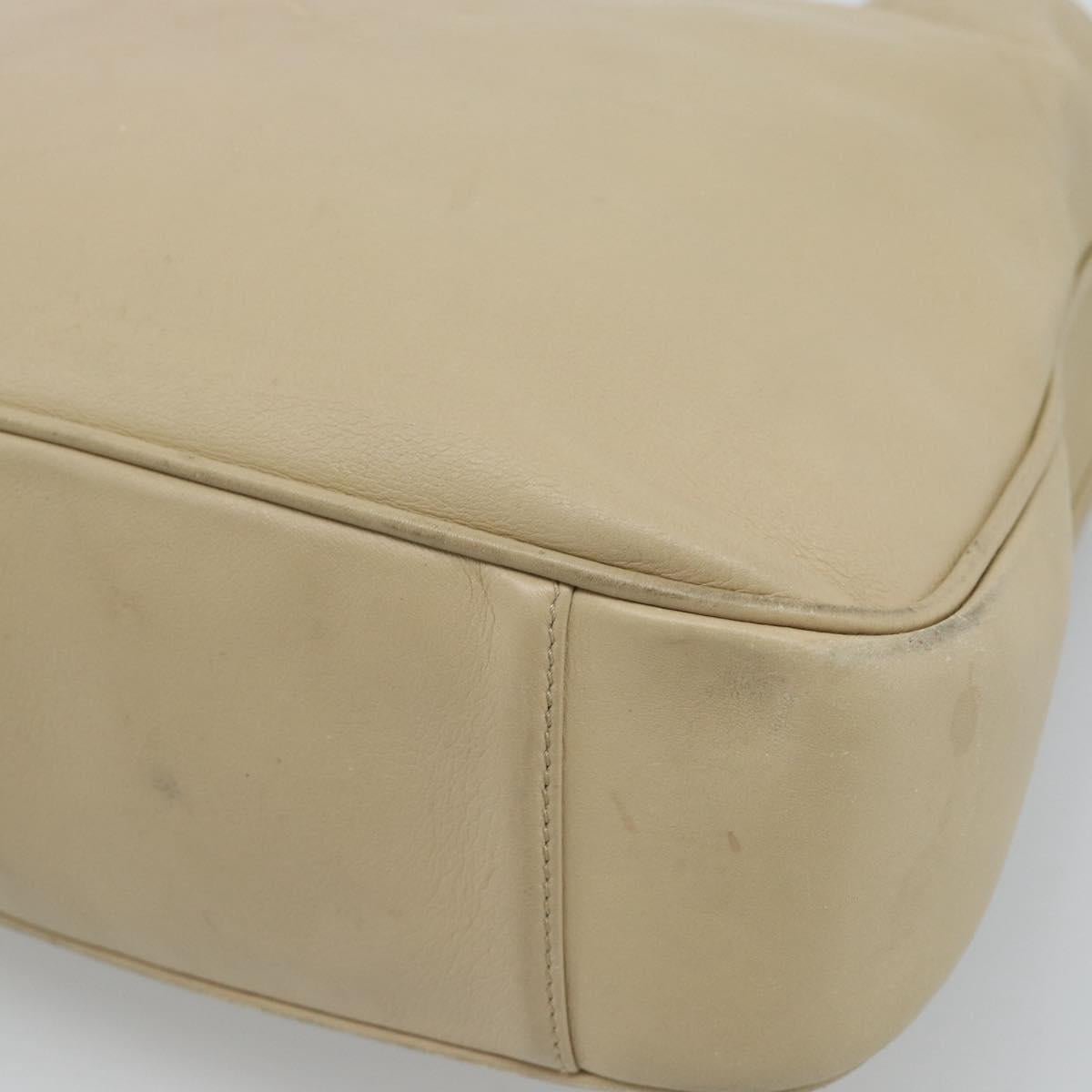 GUCCI Bamboo Hand Bag Leather Beige Gold 001 1638 Auth ar14051