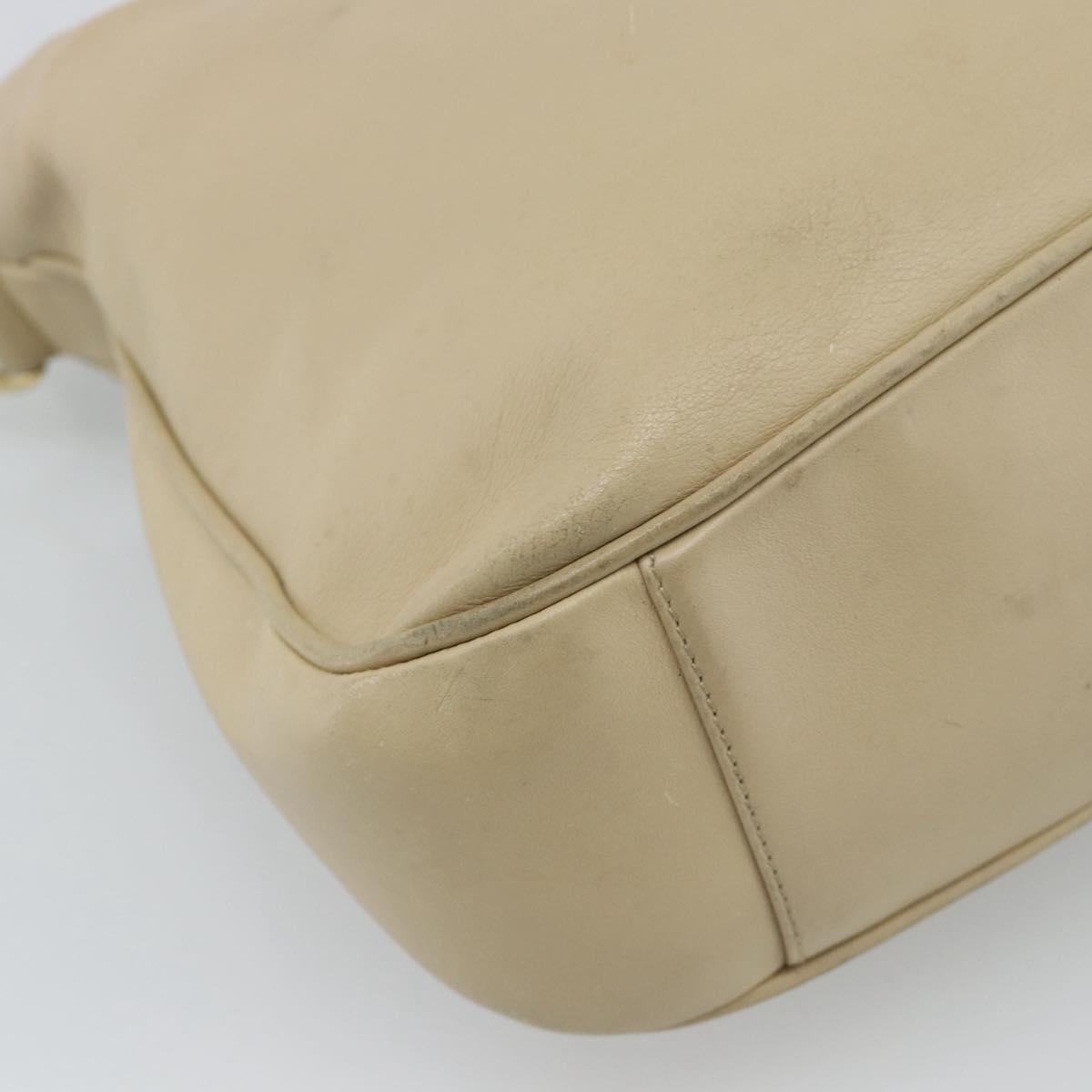 GUCCI Bamboo Hand Bag Leather Beige Gold 001 1638 Auth ar14051
