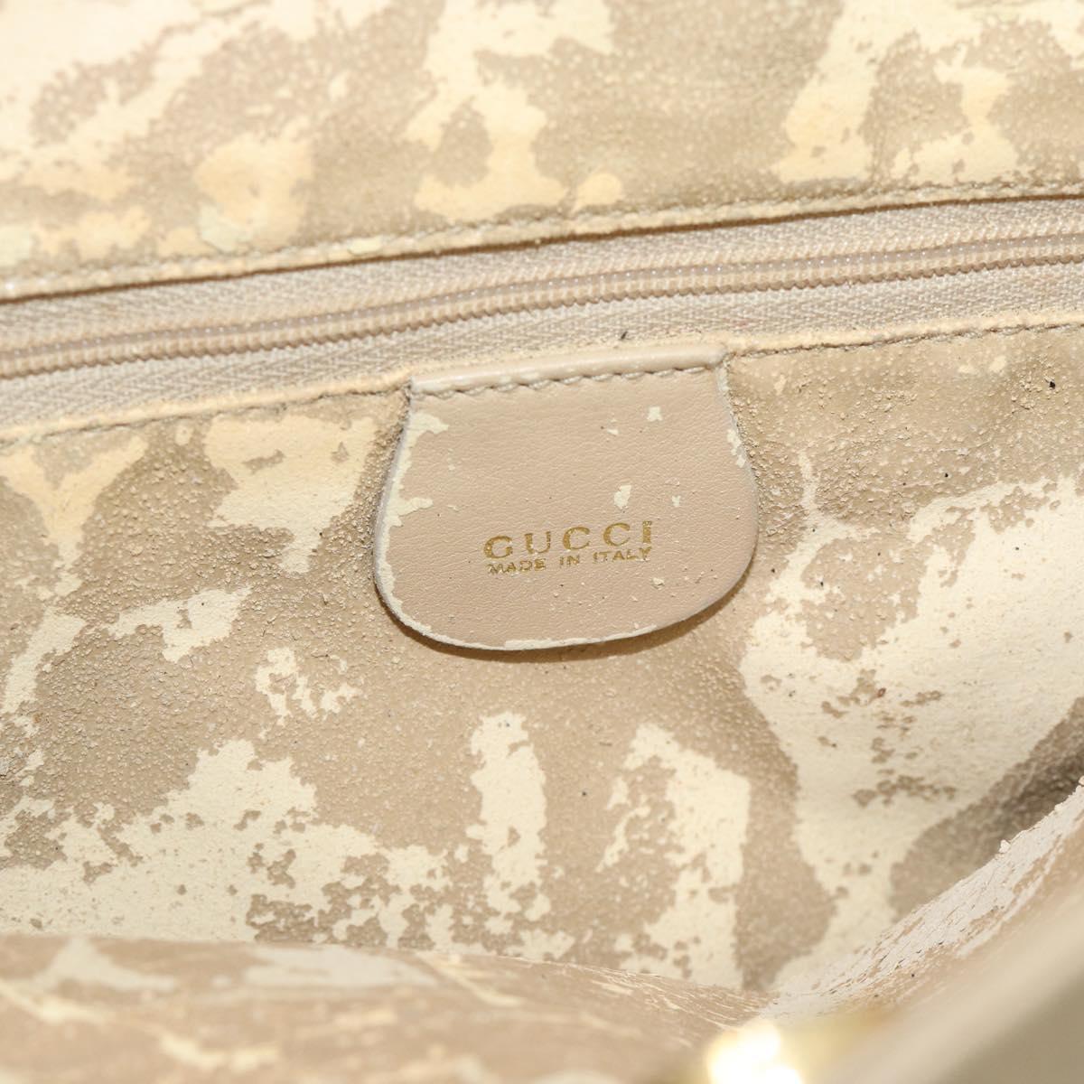 GUCCI Bamboo Hand Bag Leather Beige Gold 001 1638 Auth ar14051