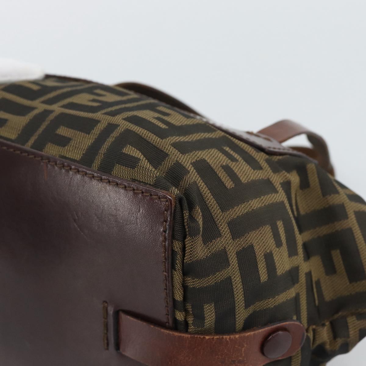 FENDI Zucca Canvas Hand Bag Brown Auth ar14054