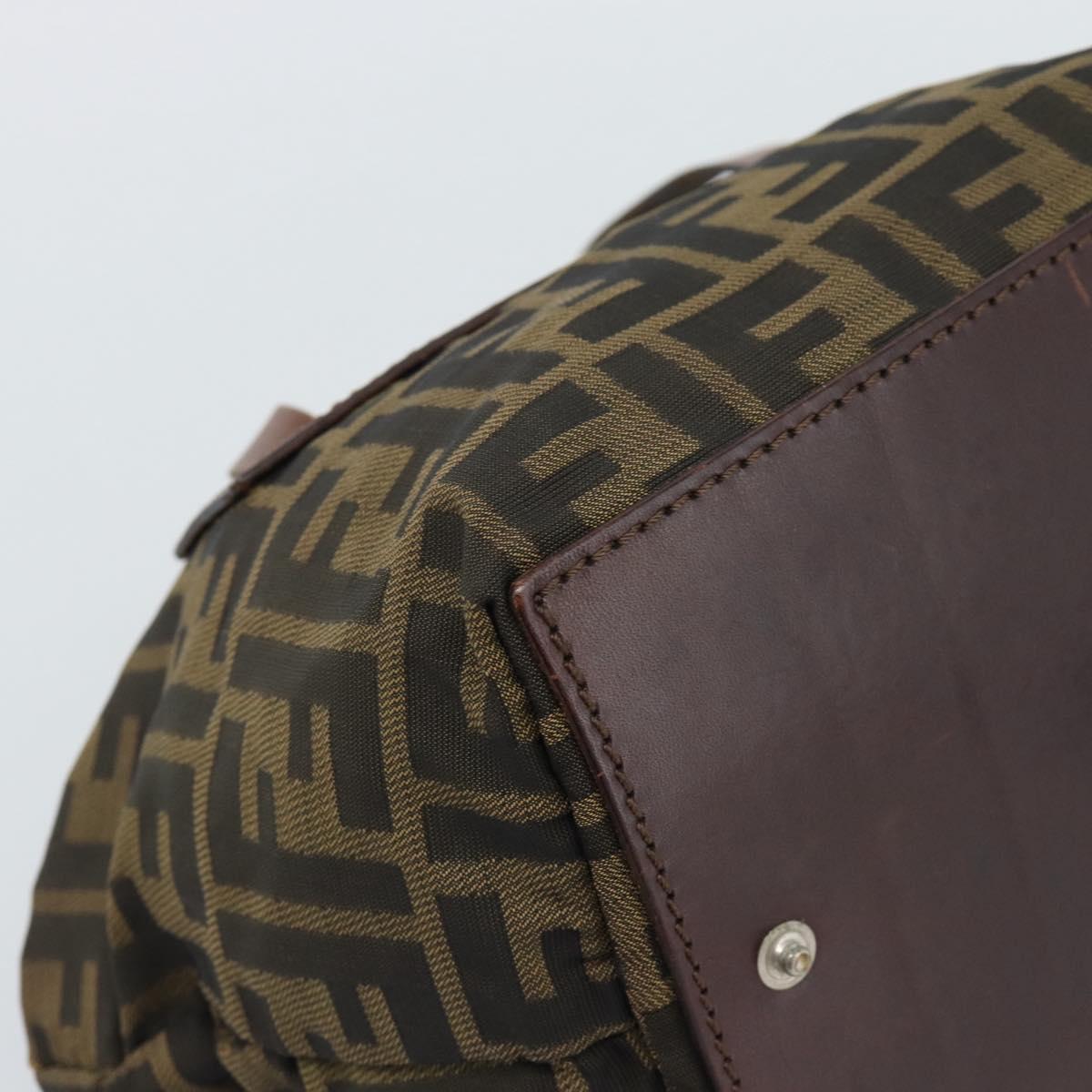 FENDI Zucca Canvas Hand Bag Brown Auth ar14054