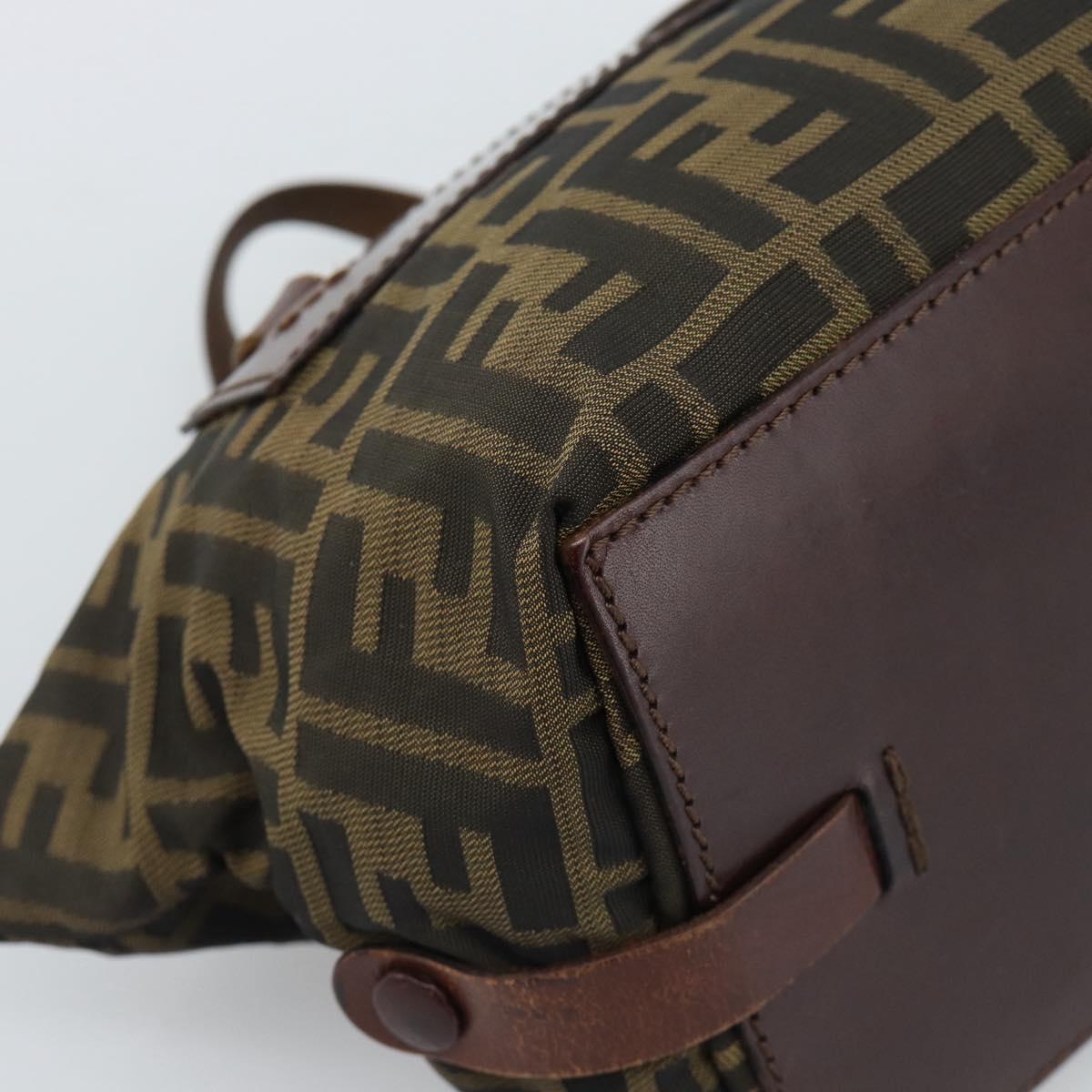 FENDI Zucca Canvas Hand Bag Brown Auth ar14054