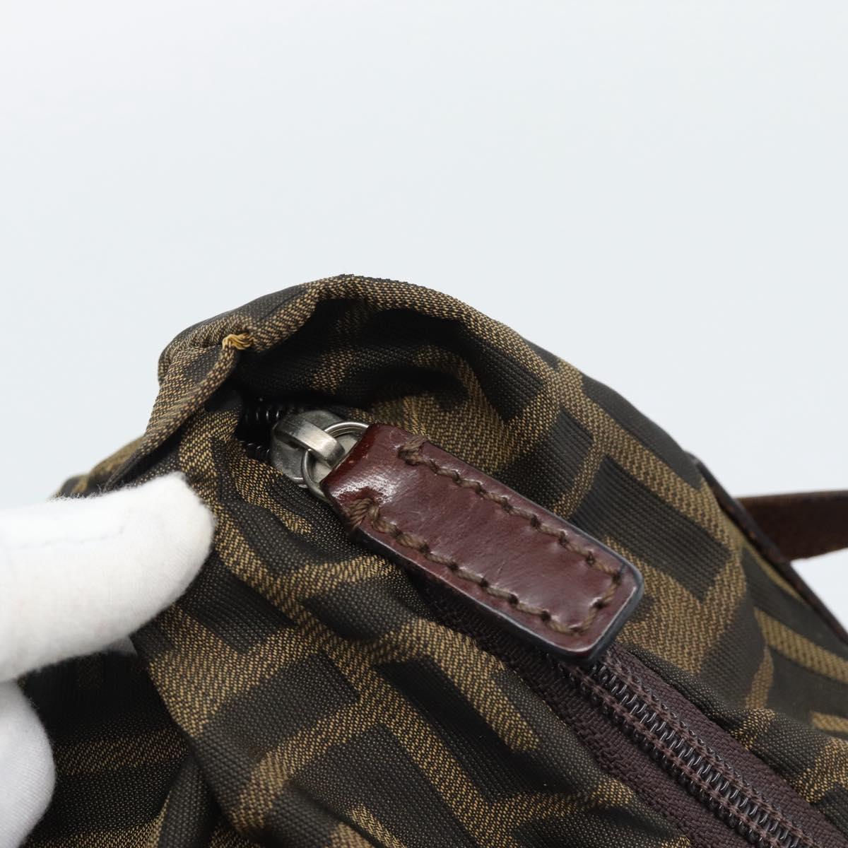 FENDI Zucca Canvas Hand Bag Brown Auth ar14054
