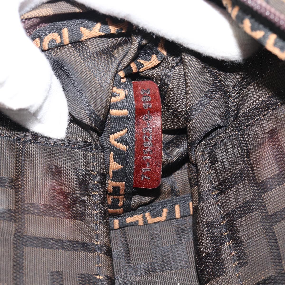 FENDI Zucca Canvas Hand Bag Brown Auth ar14054