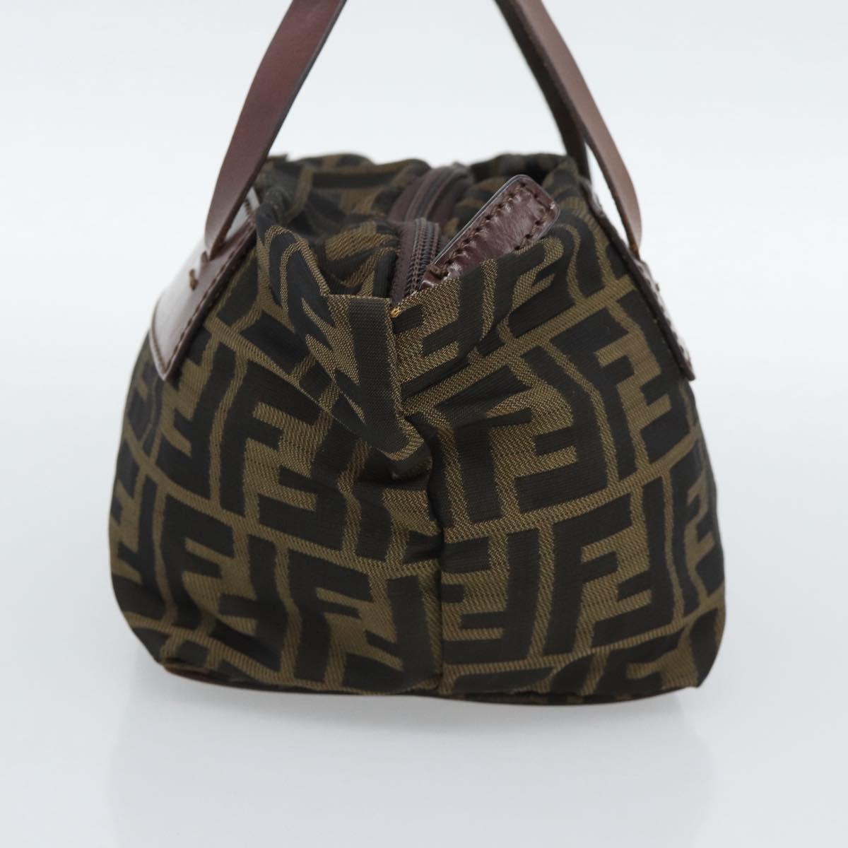 FENDI Zucca Canvas Hand Bag Brown Auth ar14054