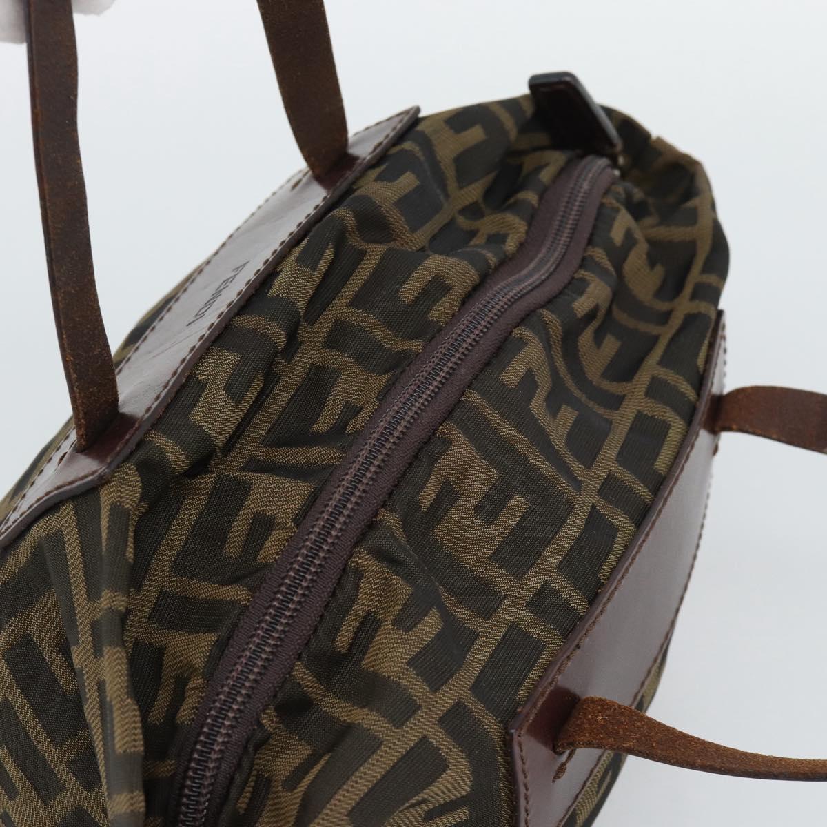 FENDI Zucca Canvas Hand Bag Brown Auth ar14054