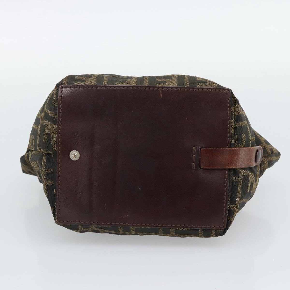 FENDI Zucca Canvas Hand Bag Brown Auth ar14054