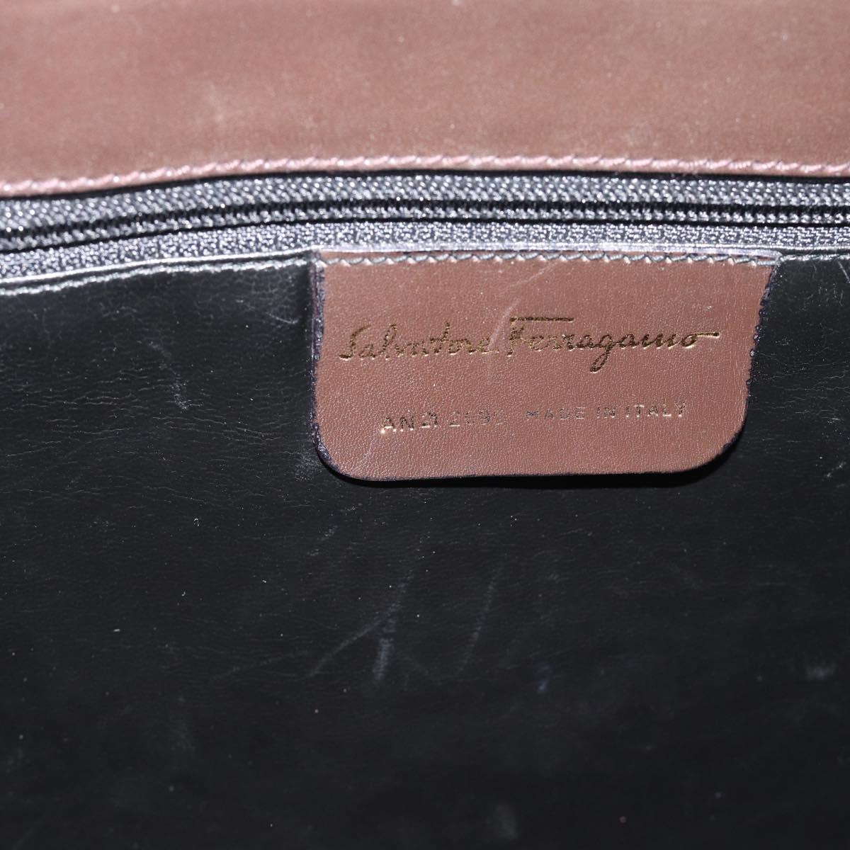 Salvatore Ferragamo Tote Bag Leather Brown Gold Auth ar14058