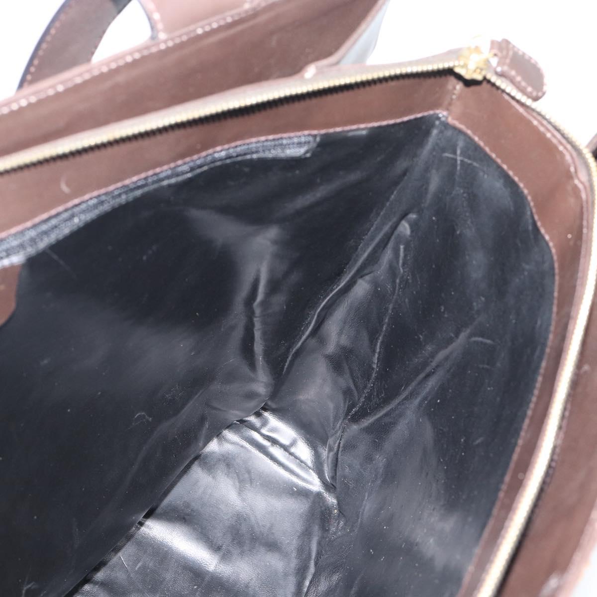 Salvatore Ferragamo Tote Bag Leather Brown Gold Auth ar14058