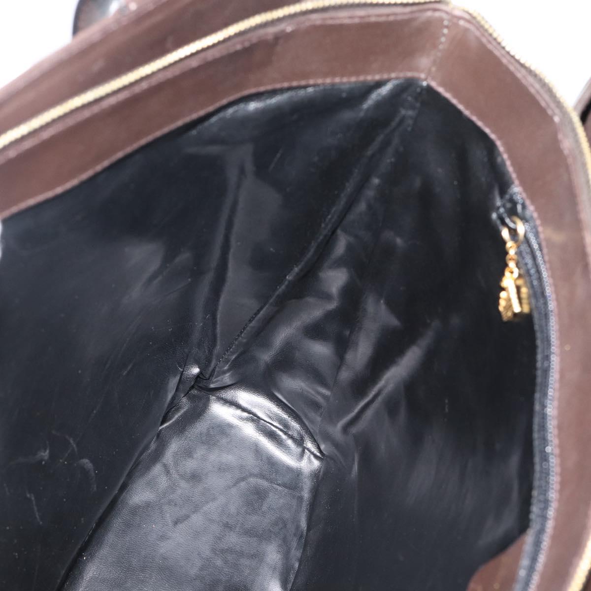 Salvatore Ferragamo Tote Bag Leather Brown Gold Auth ar14058