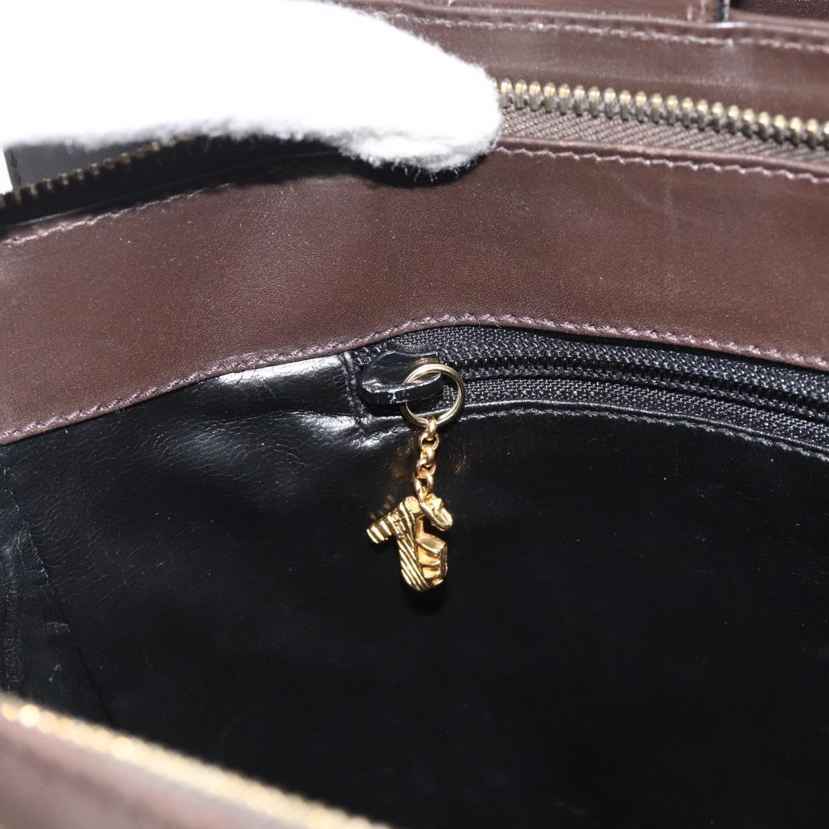 Salvatore Ferragamo Tote Bag Leather Brown Gold Auth ar14058