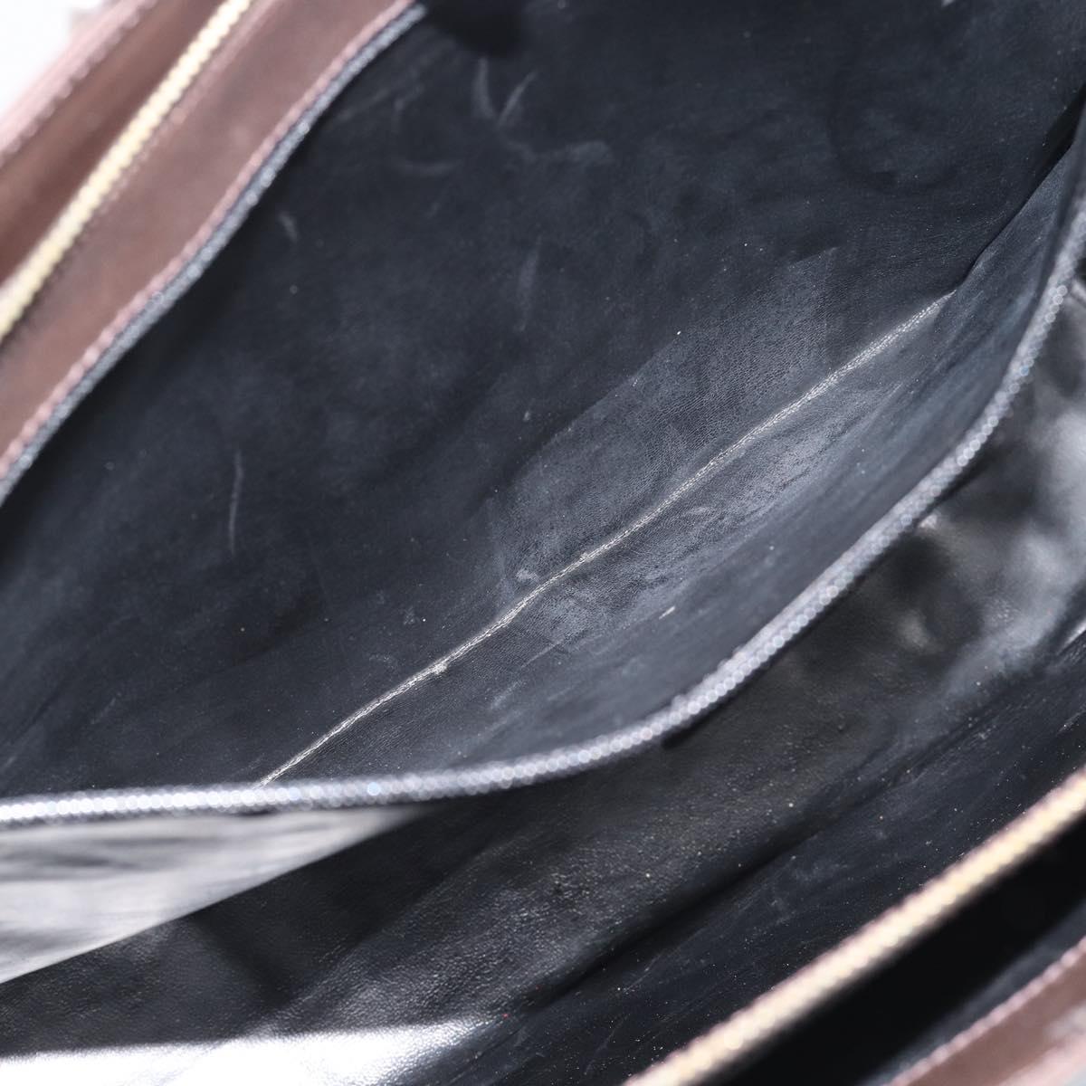 Salvatore Ferragamo Tote Bag Leather Brown Gold Auth ar14058