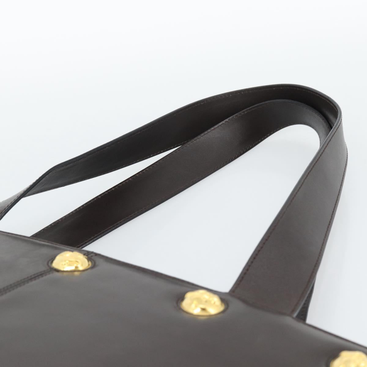 Salvatore Ferragamo Tote Bag Leather Brown Gold Auth ar14058
