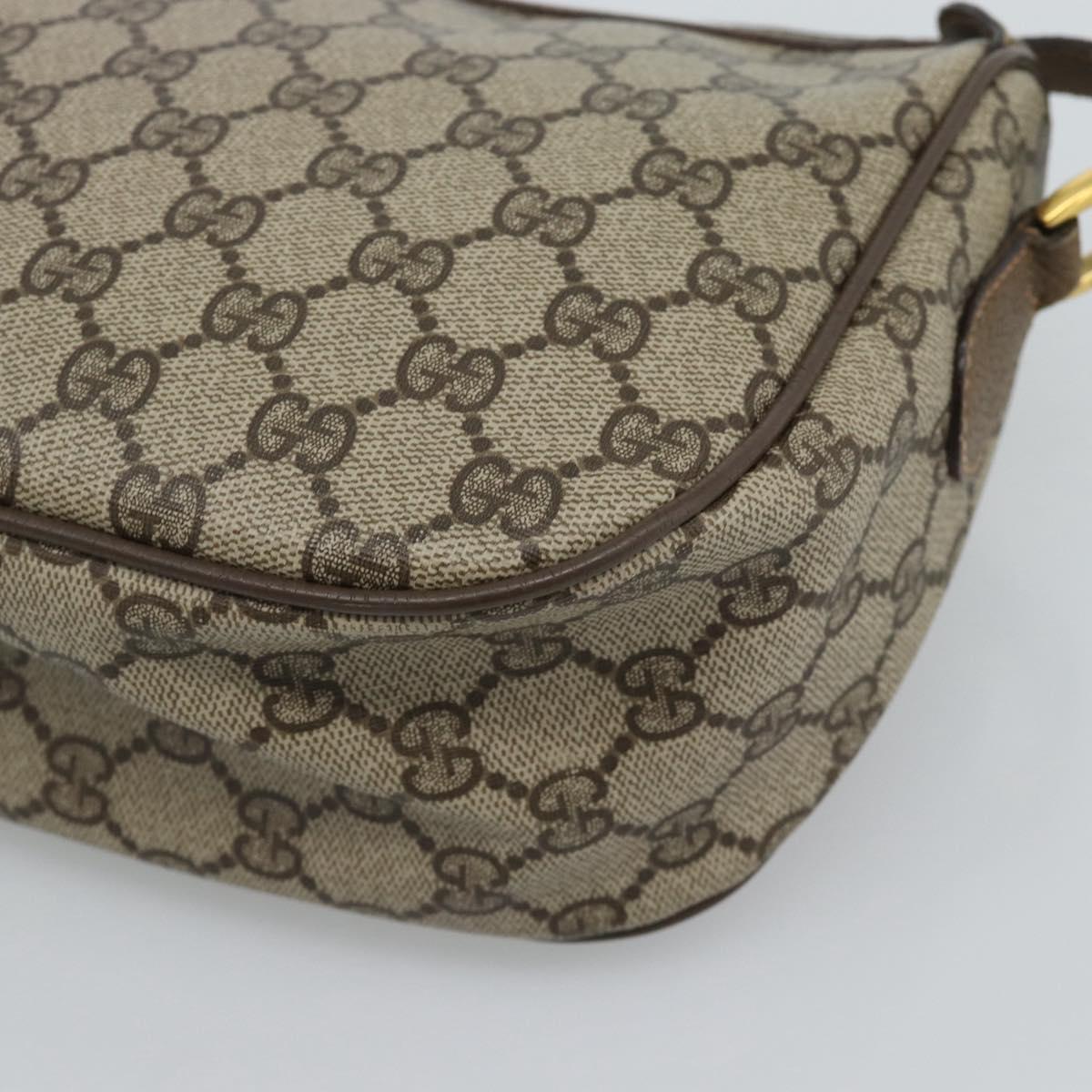 GUCCI GG Supreme Shoulder Bag PVC Leather Beige Gold 89 02 032 Auth ar14062