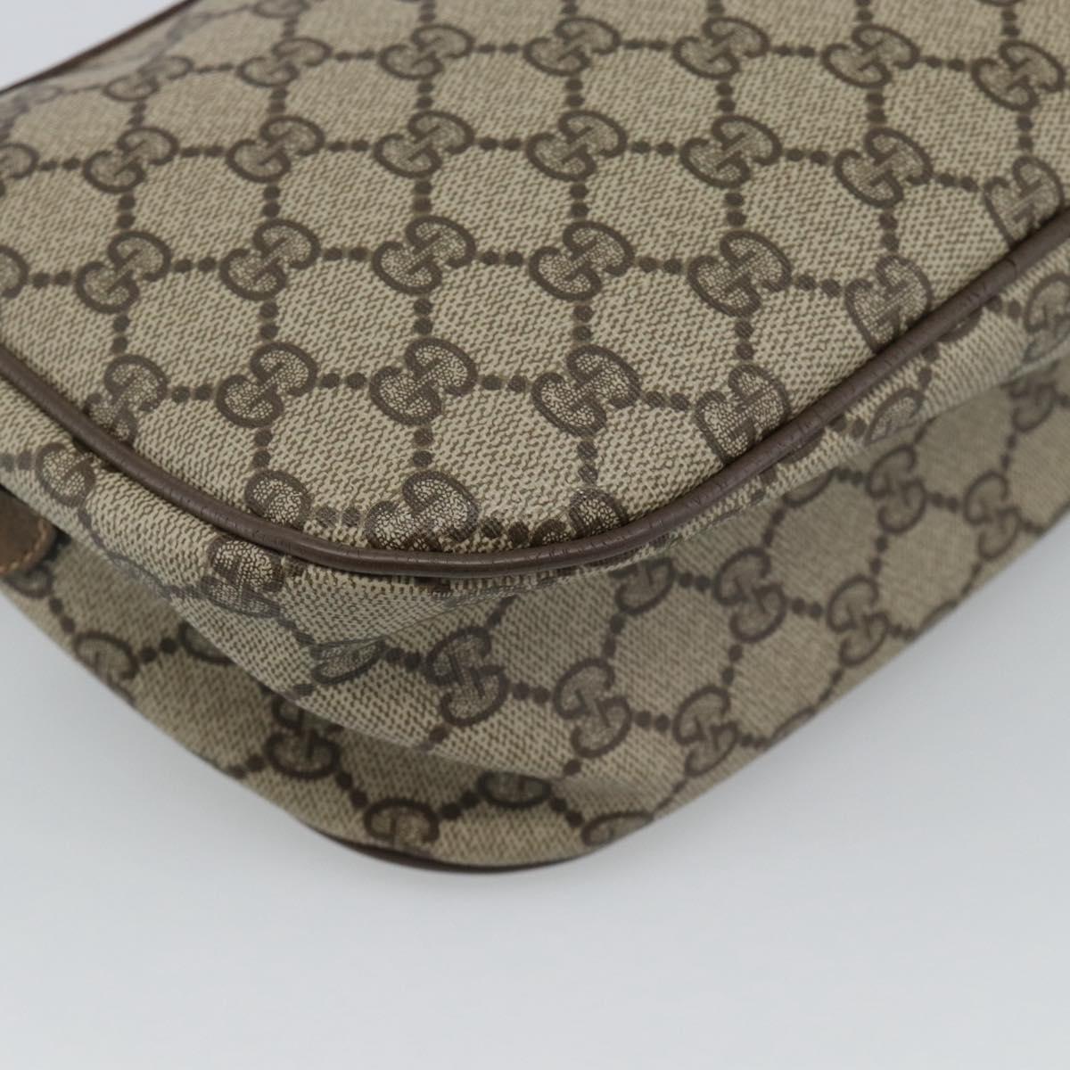 GUCCI GG Supreme Shoulder Bag PVC Leather Beige Gold 89 02 032 Auth ar14062