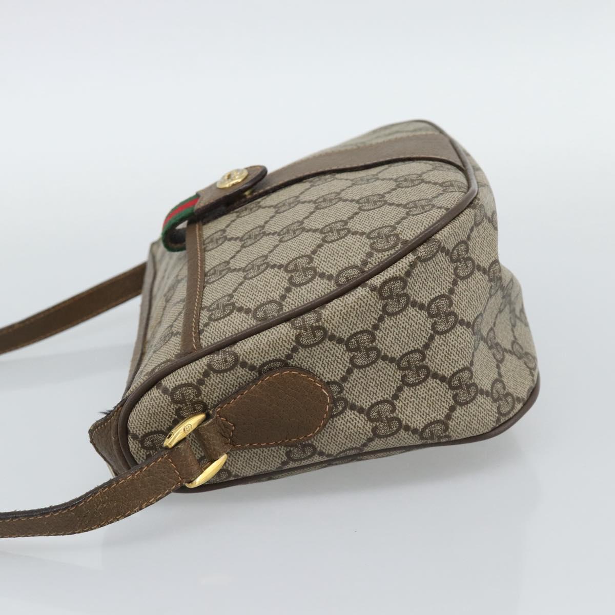 GUCCI GG Supreme Shoulder Bag PVC Leather Beige Gold 89 02 032 Auth ar14062