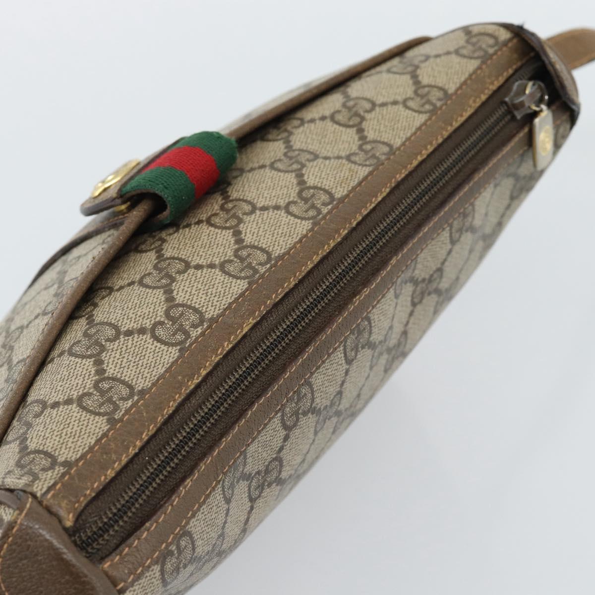 GUCCI GG Supreme Shoulder Bag PVC Leather Beige Gold 89 02 032 Auth ar14062