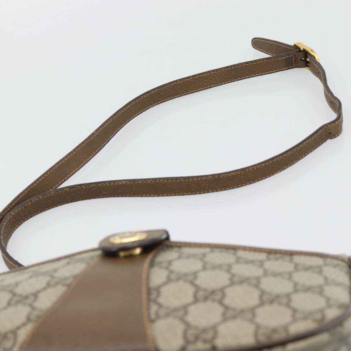 GUCCI GG Supreme Shoulder Bag PVC Leather Beige Gold 89 02 032 Auth ar14062
