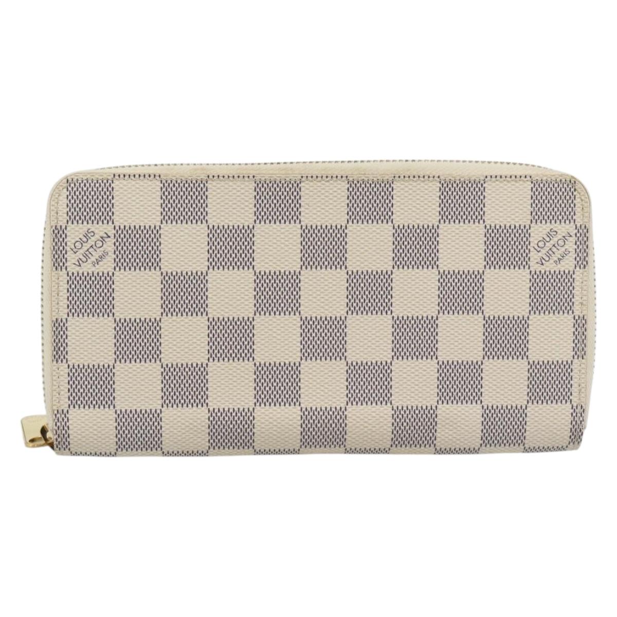 LOUIS VUITTON Damier Azur Zippy Wallet Long Wallet N60019 LV Auth ar14067V