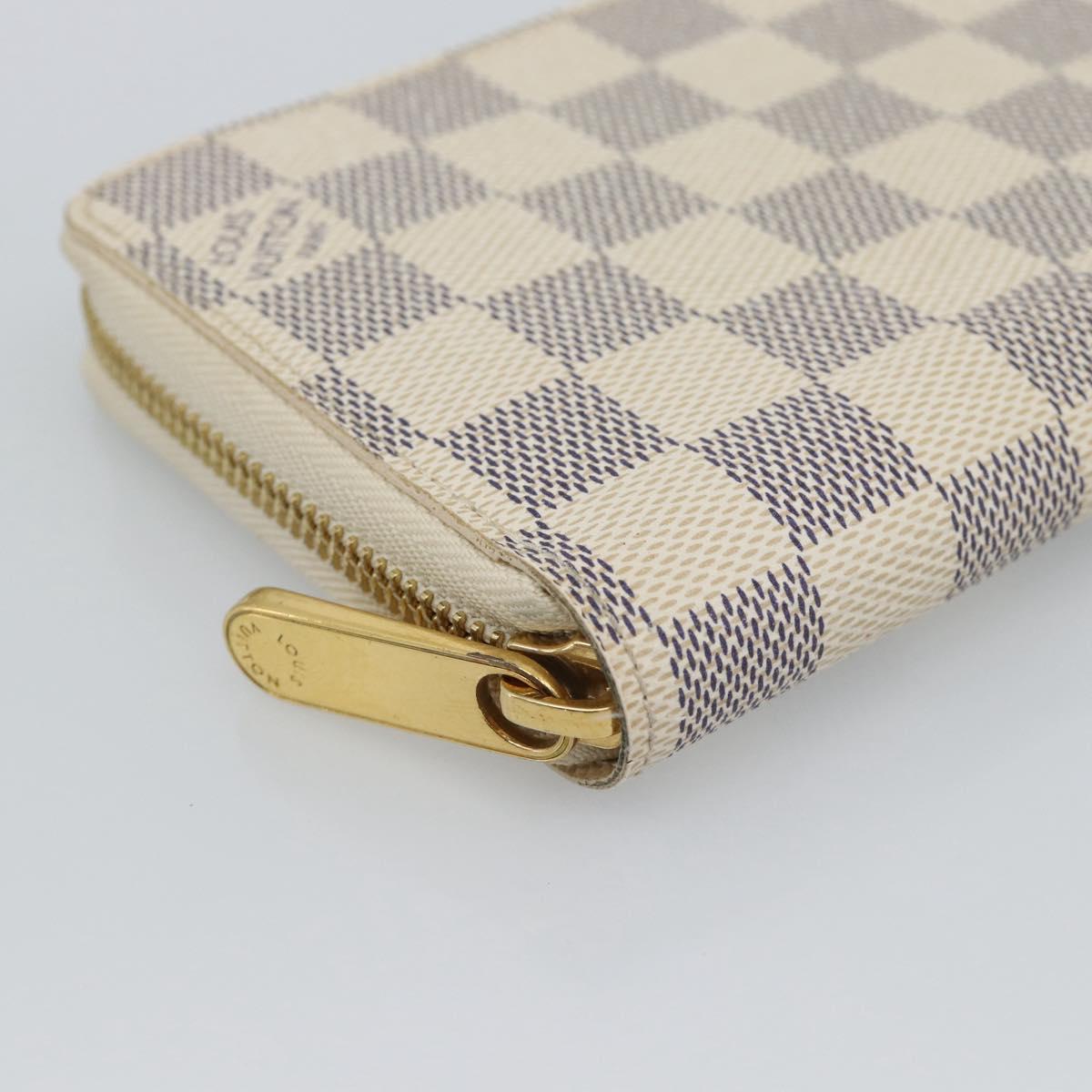 LOUIS VUITTON Damier Azur Zippy Wallet Long Wallet N60019 LV Auth ar14067V