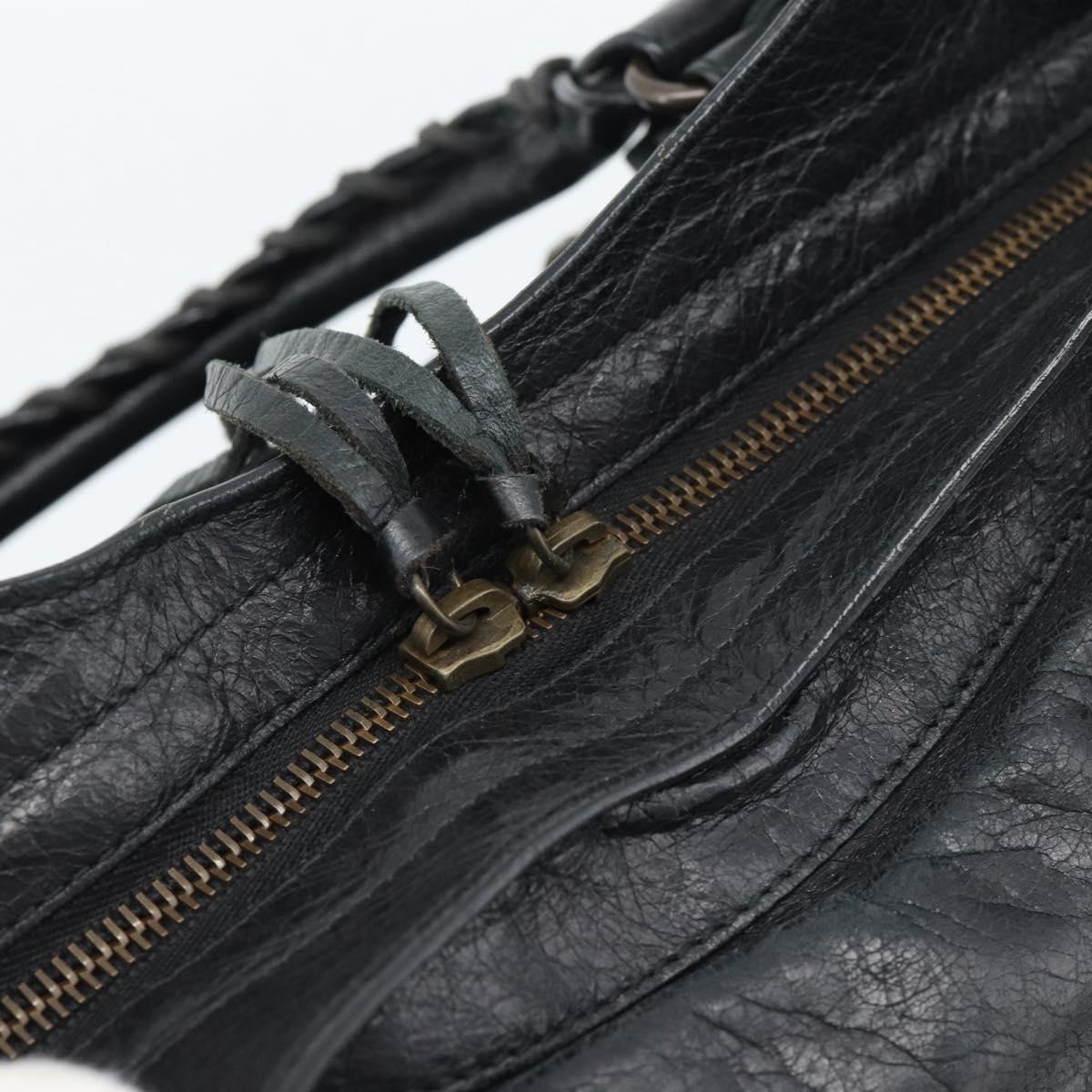 BALENCIAGA The City Hand Bag Leather Black 115748 Auth ar14069
