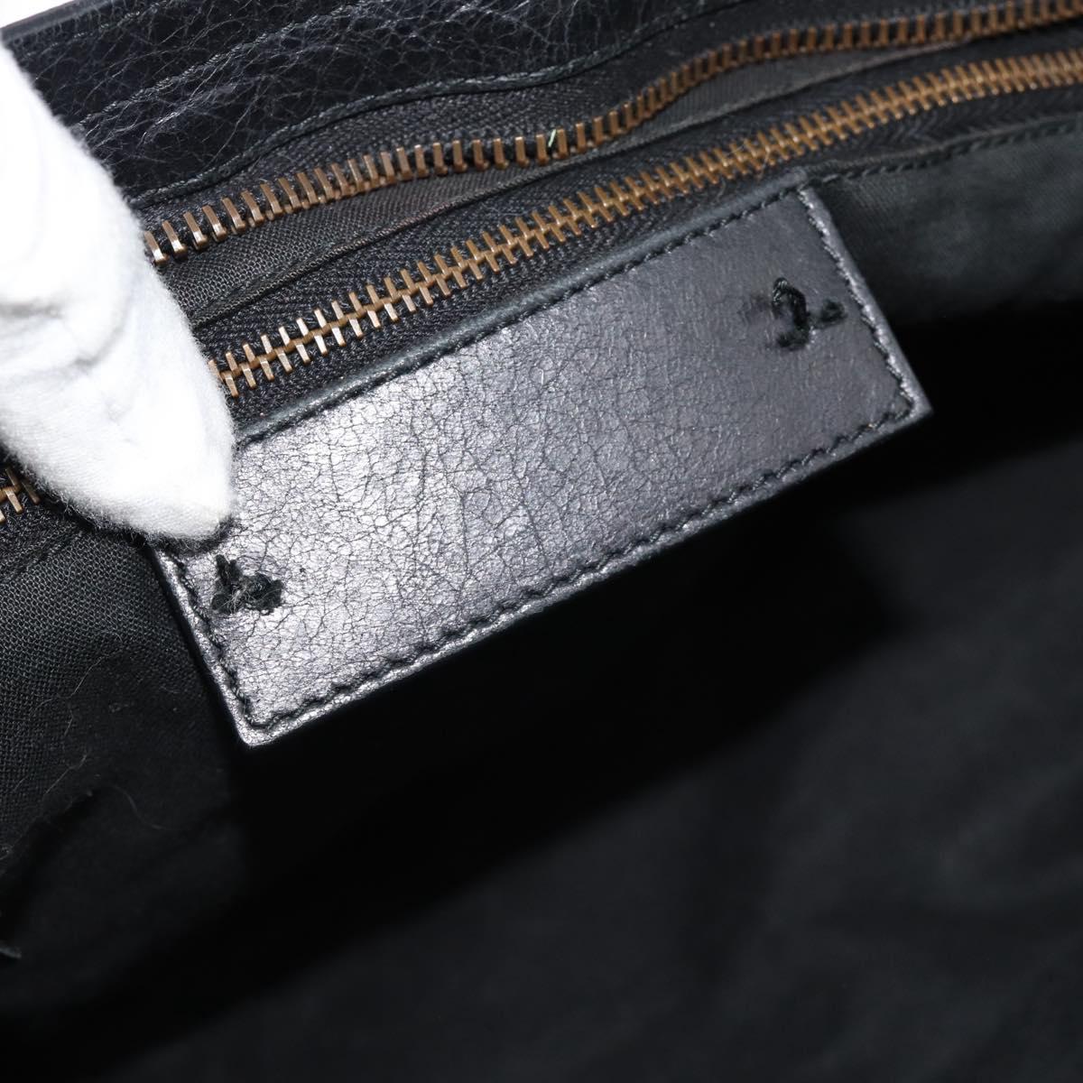 BALENCIAGA The City Hand Bag Leather Black 115748 Auth ar14069