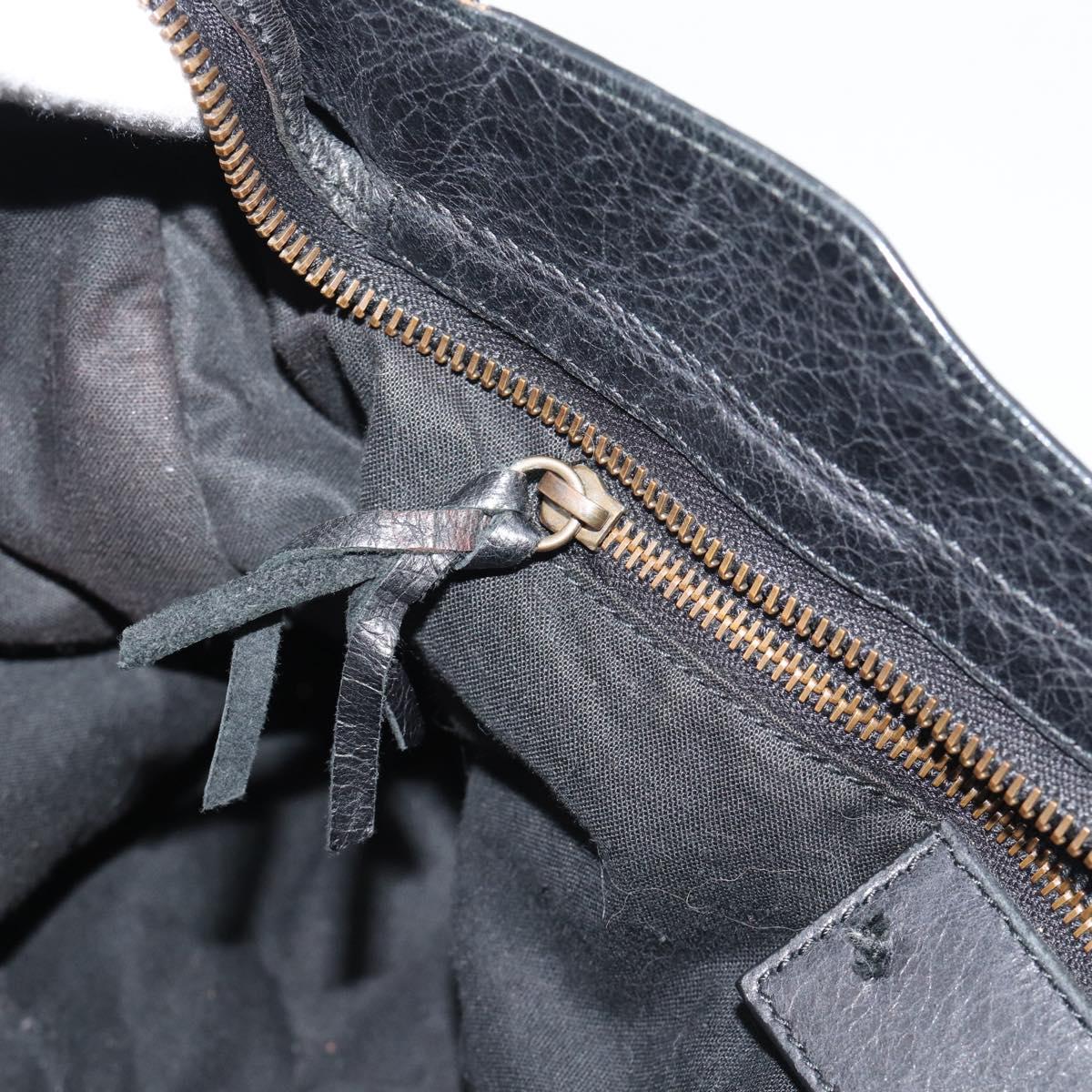 BALENCIAGA The City Hand Bag Leather Black 115748 Auth ar14069