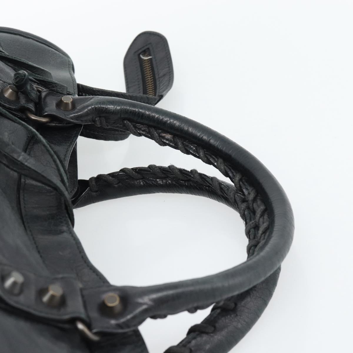 BALENCIAGA The City Hand Bag Leather Black 115748 Auth ar14069