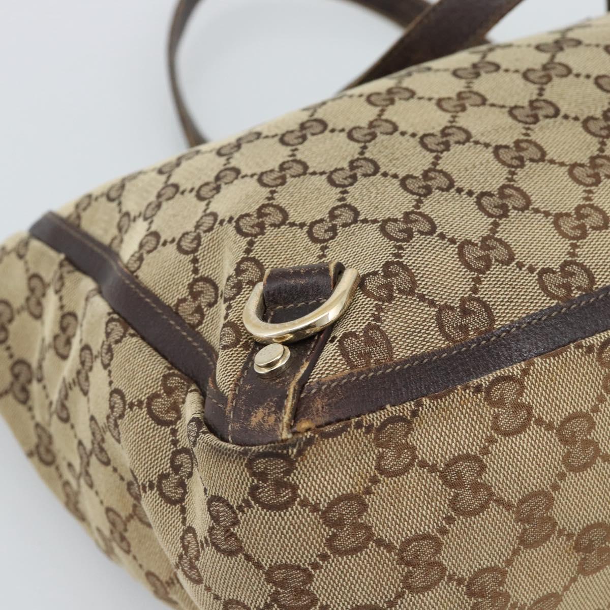 GUCCI GG Canvas Tote Bag Beige Gold 141472 Auth ar14071