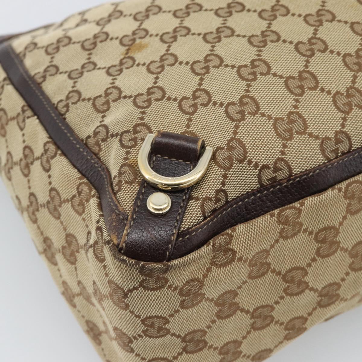 GUCCI GG Canvas Tote Bag Beige Gold 141472 Auth ar14071