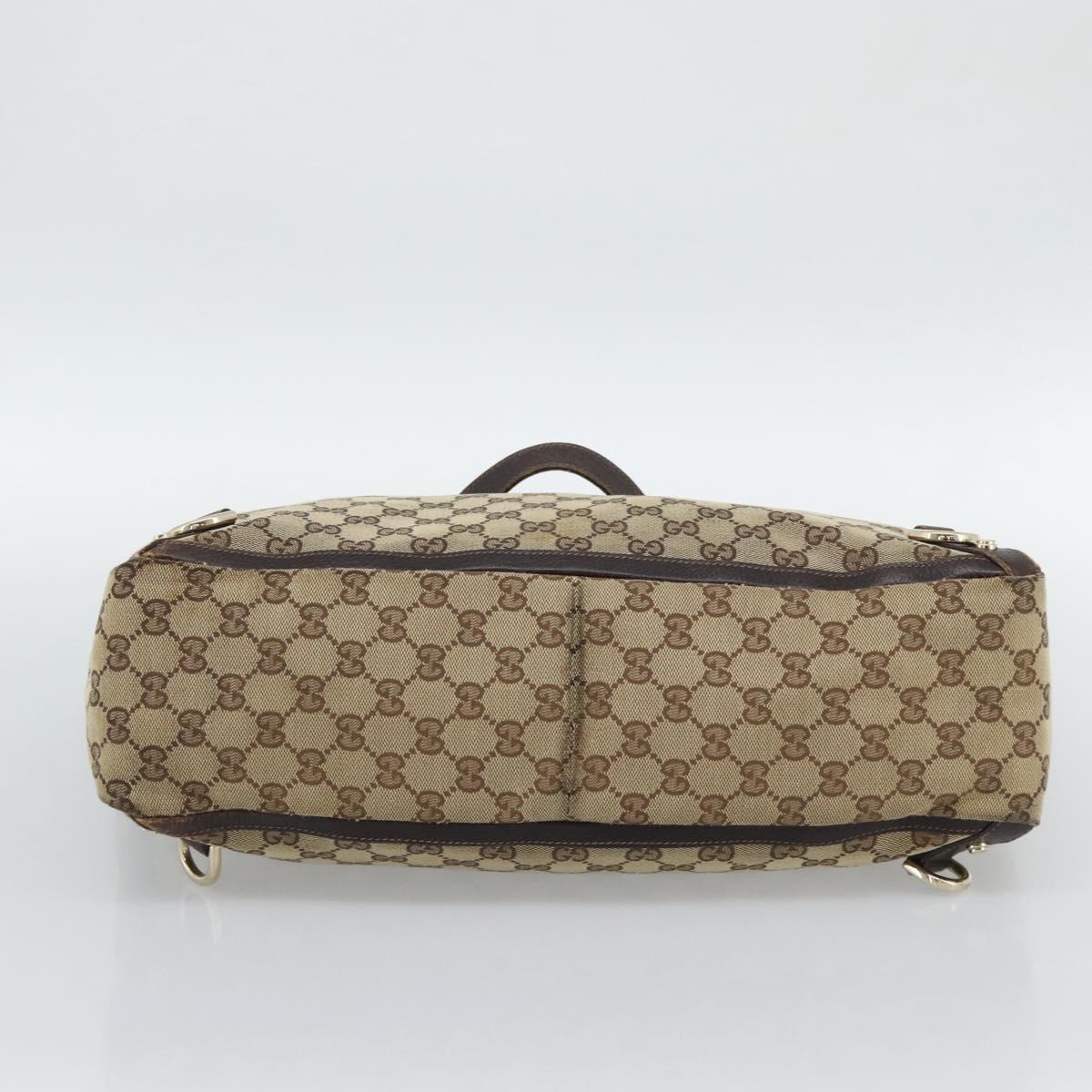 GUCCI GG Canvas Tote Bag Beige Gold 141472 Auth ar14071