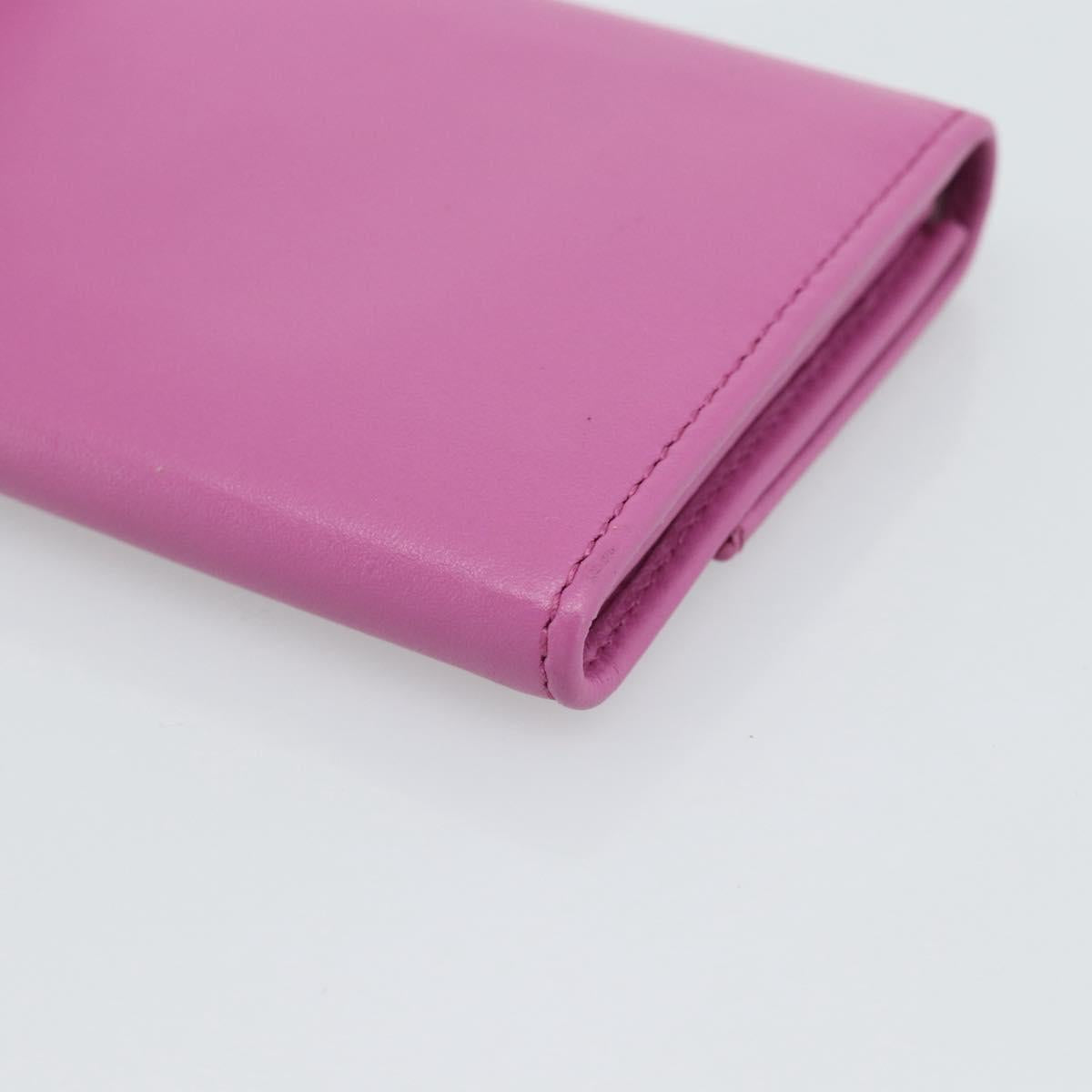 Salvatore Ferragamo Gancini Long Wallet Leather Pink Gold Auth ar14073V
