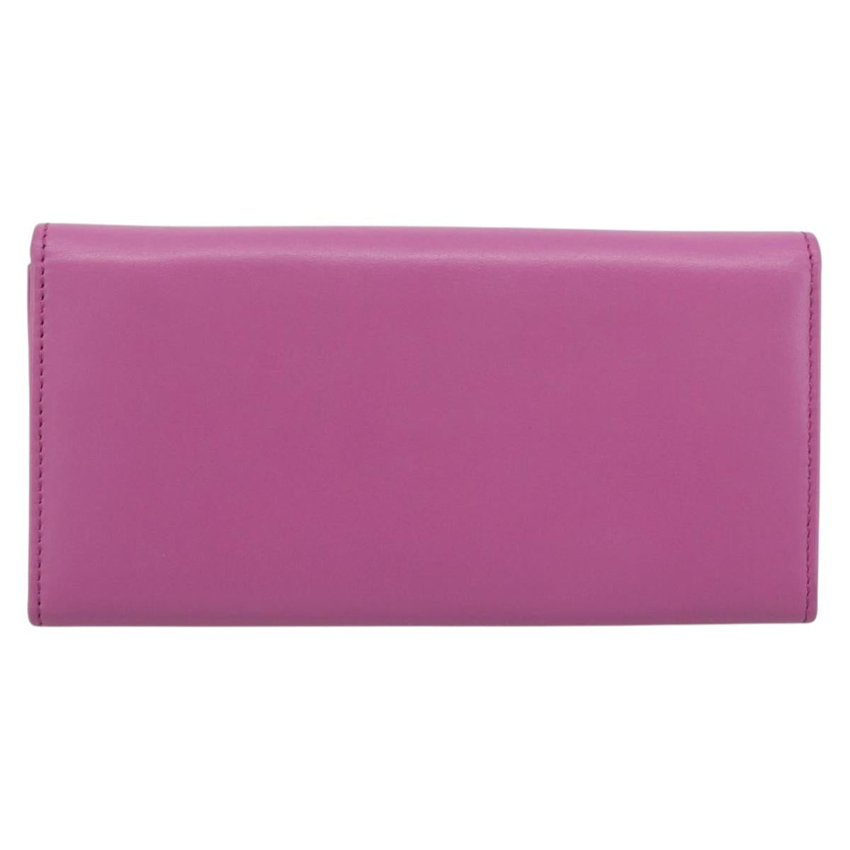 Salvatore Ferragamo Gancini Long Wallet Leather Pink Gold Auth ar14073V