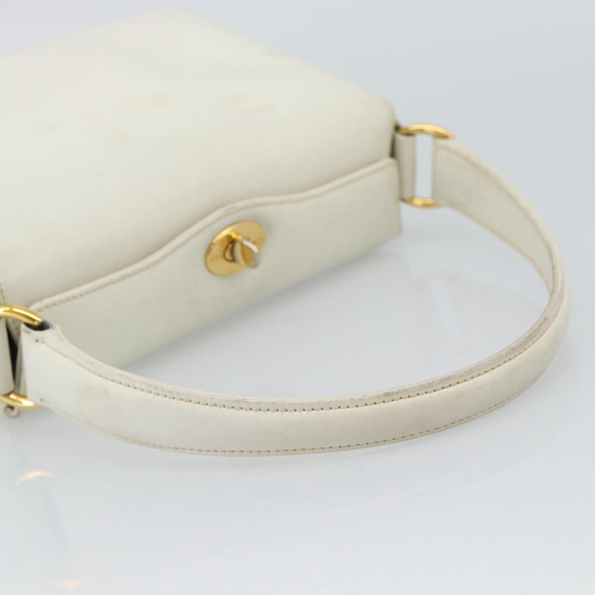 GUCCI Hand Bag Leather White Gold 000 406 0025 Auth ar14074