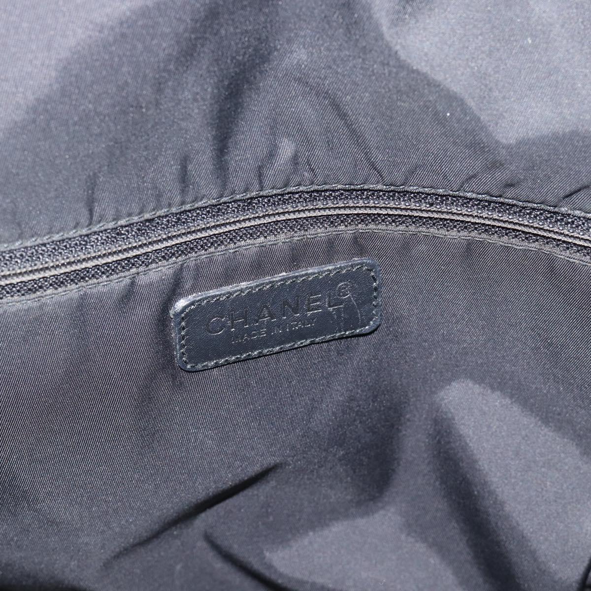 CHANEL New Travel Line Tote Bag Canvas Black CC Auth ar14076
