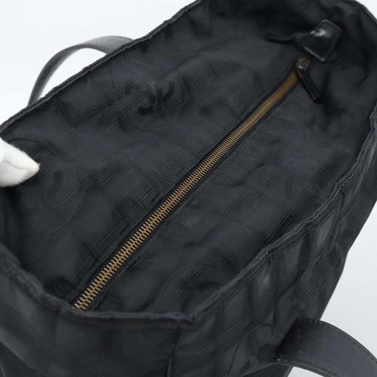 CHANEL New Travel Line Tote Bag Canvas Black CC Auth ar14076