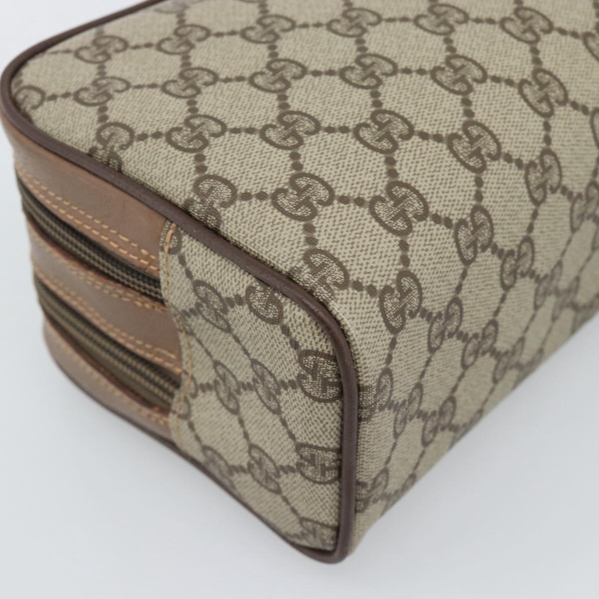 GUCCI GG Supreme Clutch Bag PVC Leather Beige Gold 014 58 6086 Auth ar14077