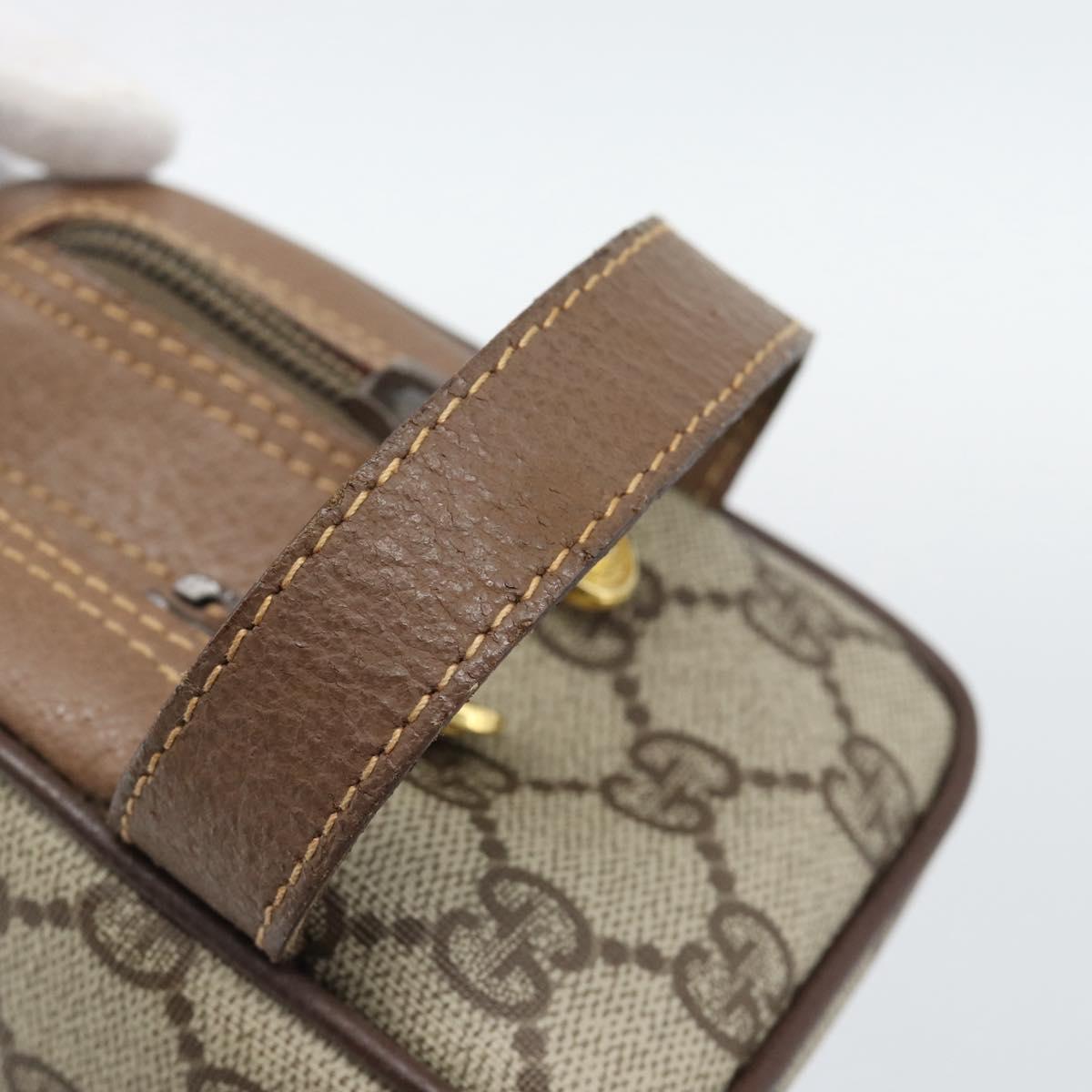 GUCCI GG Supreme Clutch Bag PVC Leather Beige Gold 014 58 6086 Auth ar14077
